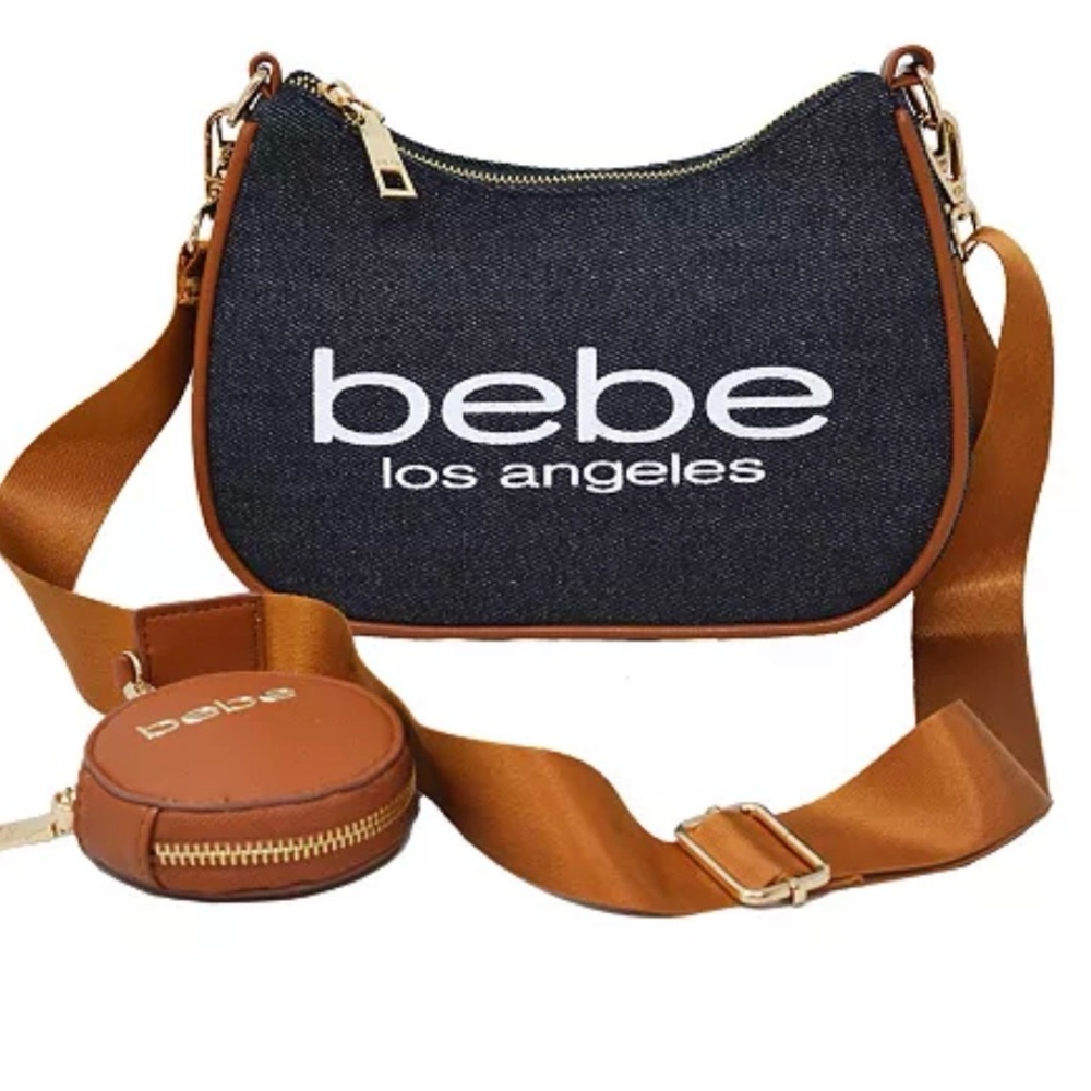 Bebe Denim and Brown Crossbody Bag